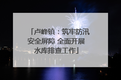 卢峰镇：筑牢防汛安全屏障 全面开展水库排查工作