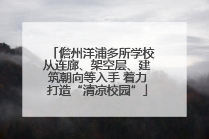 儋州洋浦多所学校从连廊、架空层、建筑朝向等入手 着力打造“清凉校园”