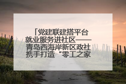 党建联建搭平台 就业服务进社区——青岛西海岸新区政社携手打造“零工之家”就业服务新阵地
