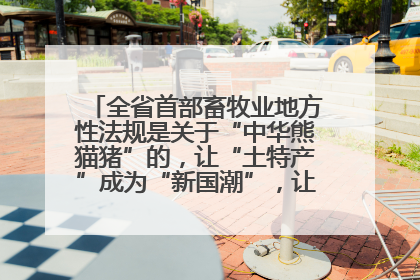全省首部畜牧业地方性法规是关于“中华熊猫猪”的，让“土特产”成为“新国潮”，让“农产品”升格为“城市IP”