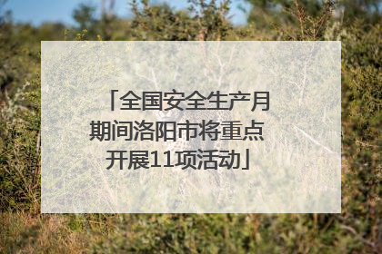 全国安全生产月期间洛阳市将重点开展11项活动