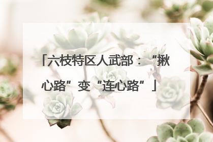 六枝特区人武部：“揪心路”变“连心路”