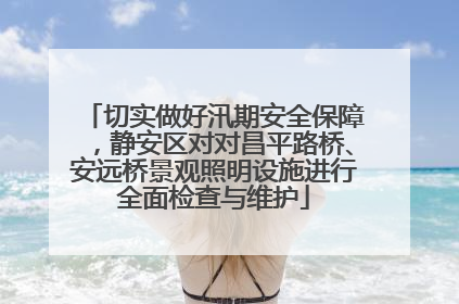 切实做好汛期安全保障，静安区对对昌平路桥、安远桥景观照明设施进行全面检查与维护