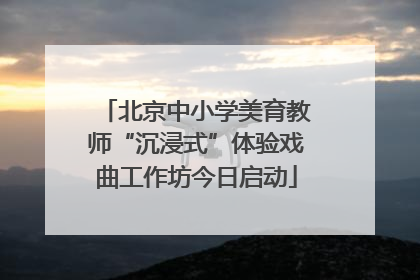 北京中小学美育教师“沉浸式”体验戏曲工作坊今日启动