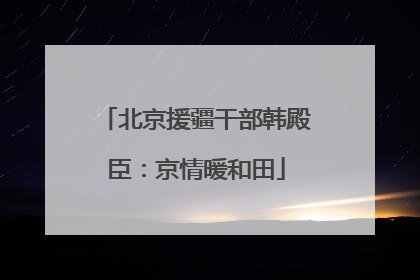 北京援疆干部韩殿臣：京情暖和田