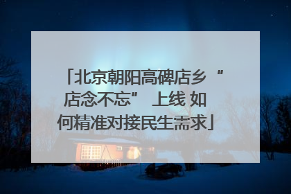 北京朝阳高碑店乡“店念不忘” 上线 如何精准对接民生需求