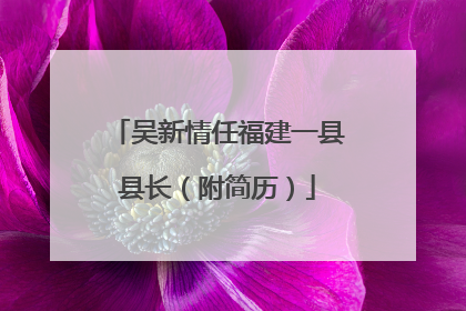 吴新情任福建一县县长(附简历)