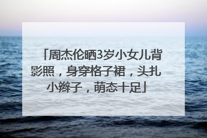 周杰伦晒3岁小女儿背影照，身穿格子裙，头扎小辫子，萌态十足