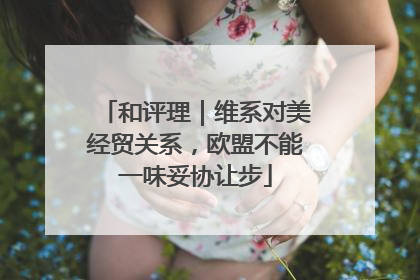 和评理｜维系对美经贸关系，欧盟不能一味妥协让步