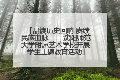 品读历史回响 赓续民族血脉——沈阳师范大学附属艺术学校开展学生主题教育活动