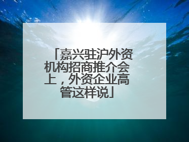 嘉兴驻沪外资机构招商推介会上，外资企业高管这样说