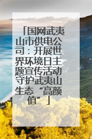 国网武夷山市供电公司：开展世界环境日主题宣传活动守护武夷山生态“高颜值”