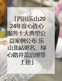 四川乐山2024年度心连心服务十大典型公益案例公布 乐山北站更名、绿心路井盖治理等上榜