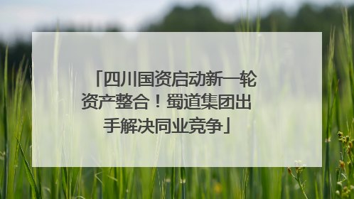 四川国资启动新一轮资产整合！蜀道集团出手解决同业竞争