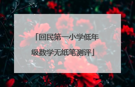 回民第一小学低年级数学无纸笔测评