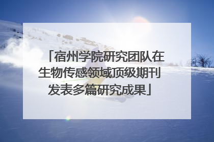 宿州学院研究团队在生物传感领域顶级期刊发表多篇研究成果