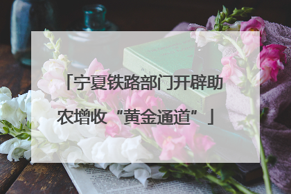 宁夏铁路部门开辟助农增收“黄金通道”