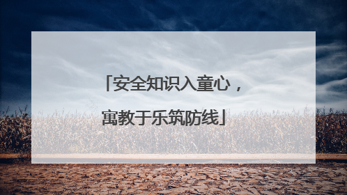 安全知识入童心，寓教于乐筑防线