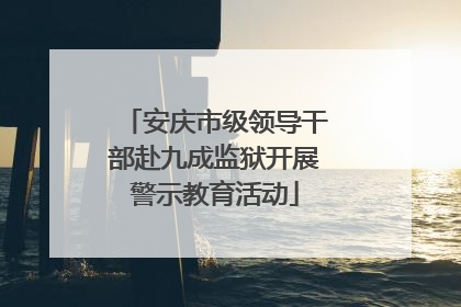 安庆市级领导干部赴九成监狱开展警示教育活动