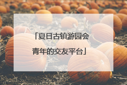 夏日古镇游园会 青年的交友平台