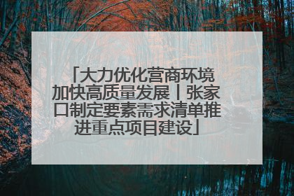 大力优化营商环境 加快高质量发展丨张家口制定要素需求清单推进重点项目建设