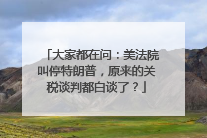 大家都在问：美法院叫停特朗普，原来的关税谈判都白谈了？