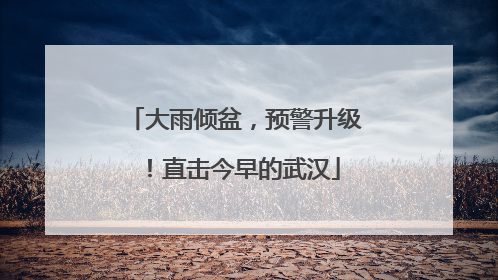 大雨倾盆，预警升级！直击今早的武汉
