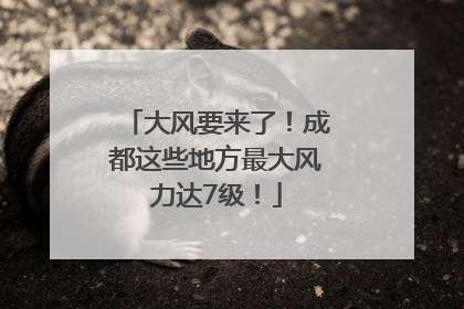 大风要来了！成都这些地方最大风力达7级！
