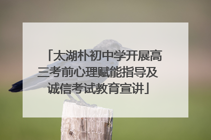 太湖朴初中学开展高三考前心理赋能指导及诚信考试教育宣讲