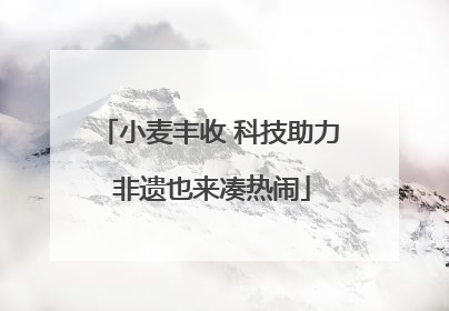 小麦丰收 科技助力 非遗也来凑热闹