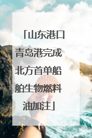 山东港口青岛港完成北方首单船舶生物燃料油加注
