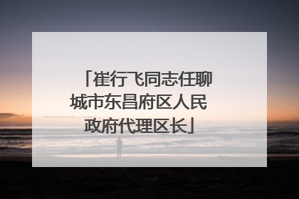 崔行飞同志任聊城市东昌府区人民政府代理区长