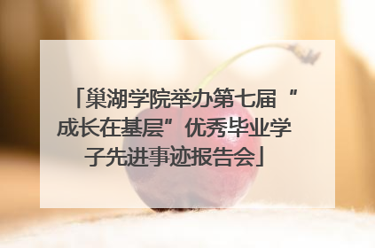 巢湖学院举办第七届“成长在基层”优秀毕业学子先进事迹报告会