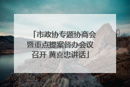 市政协专题协商会暨重点提案督办会议召开 黄喜忠讲话