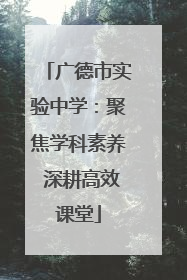 广德市实验中学：聚焦学科素养 深耕高效课堂