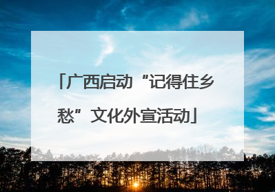 广西启动“记得住乡愁”文化外宣活动