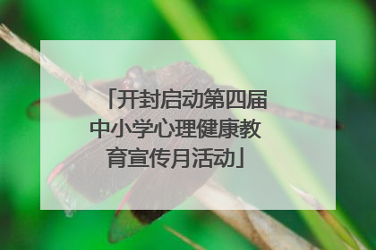 开封启动第四届中小学心理健康教育宣传月活动