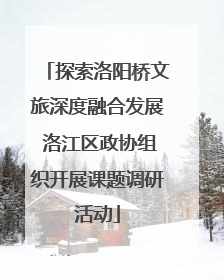 探索洛阳桥文旅深度融合发展 洛江区政协组织开展课题调研活动