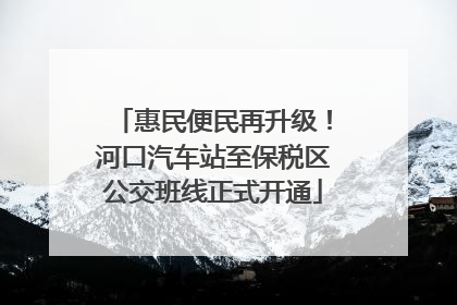 惠民便民再升级！河口汽车站至保税区公交班线正式开通