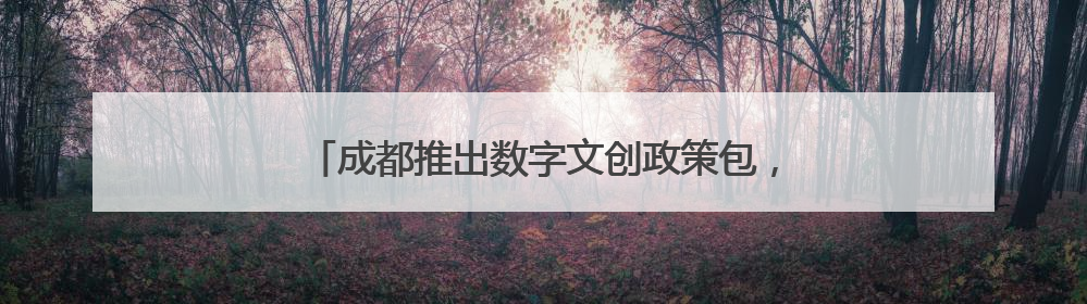 成都推出数字文创政策包，我们给企业“递上话筒”