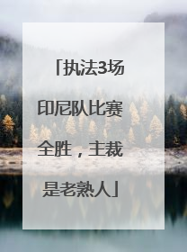 执法3场印尼队比赛全胜，主裁是老熟人