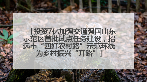 投资7亿加强交通强国山东示范区首批试点任务建设，招远市“四好农村路”示范环线为乡村振兴“开路”