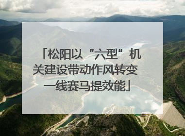 松阳以“六型”机关建设带动作风转变 一线赛马提效能