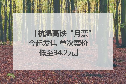杭温高铁“月票”今起发售 单次票价低至94.2元