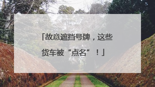 故意遮挡号牌，这些货车被“点名”！