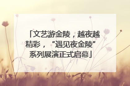 文艺游金陵，越夜越精彩，“遇见夜金陵”系列展演正式启幕