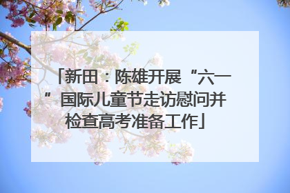 新田：陈雄开展“六一”国际儿童节走访慰问并检查高考准备工作