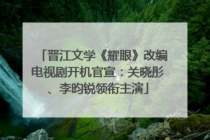 晋江文学《耀眼》改编电视剧开机官宣：关晓彤、李昀锐领衔主演