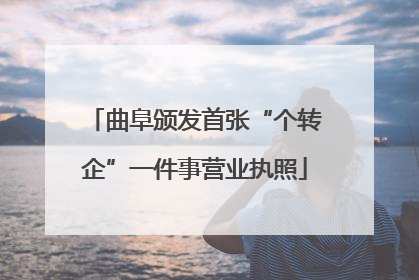 曲阜颁发首张“个转企”一件事营业执照
