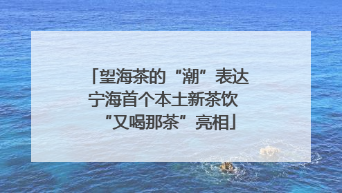 望海茶的“潮”表达 宁海首个本土新茶饮“又喝那茶”亮相